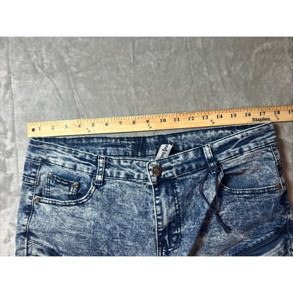 Phat Farm Jeans Mens 34x32 Stretch Skinny Biker Acid Wash Blue Size Retro Y2K - Picture 3 of 14
